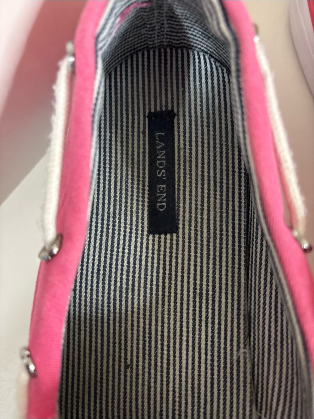 Lands’ End Pink Canvas Boat Shoes Nautical Deck Shoes Women’s 11B - Picture 6 of 10